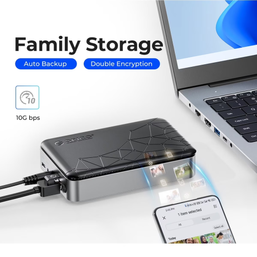 ORICO NAS2510 0TB 0 RPM 0MB Cache SATA 2.5″ External Personal Cloud Hard Disk Drive